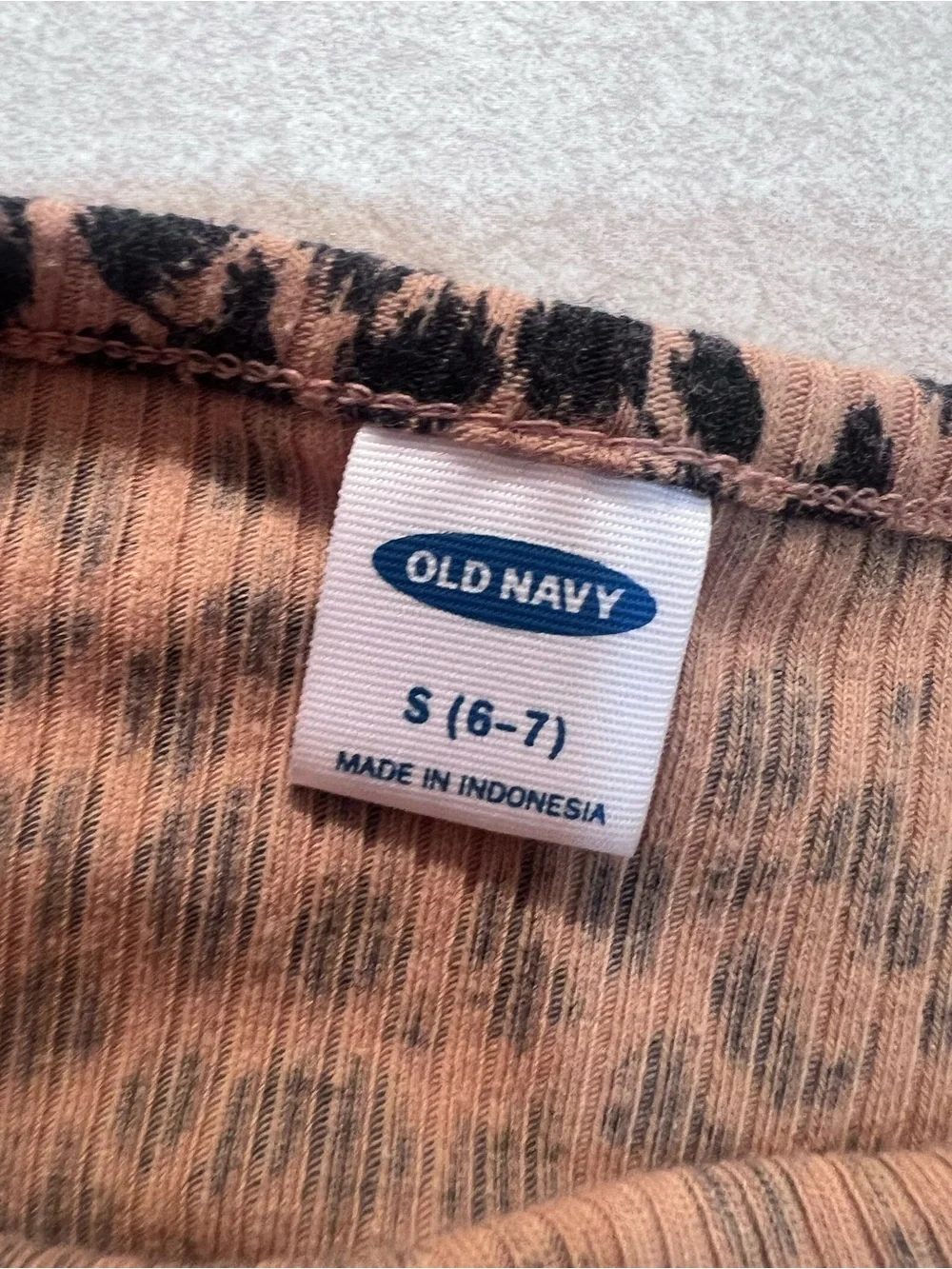 Old Navy Girls' Brown Leopard Print Long Sleeve Top (k)